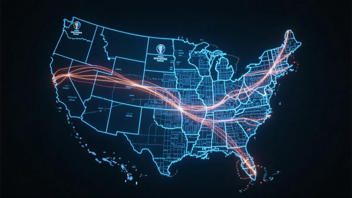 2026世界杯三国联办的地图动线与城市连线示意